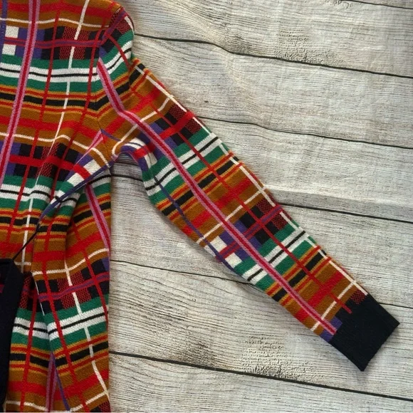 Moth by Anthropologie Williston plaid cardigan multicolor with belt Size M - Picture 16 of 16